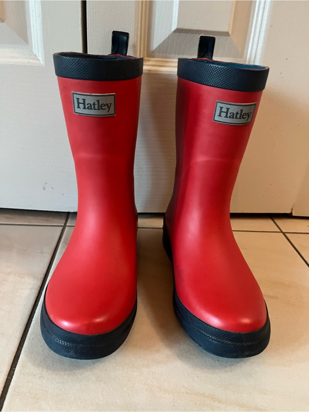 Hatley Red Kids Rain & Snow Boots with Black Trim